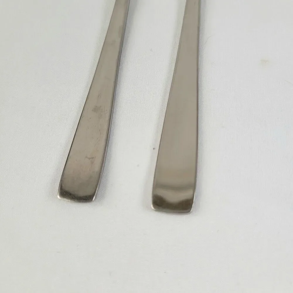 Oneida Satin Accent Stainless Flatware Set 2 Iced Tea Spoons Oneidacraft USA 7.5
